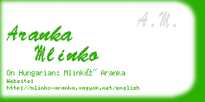 aranka mlinko business card